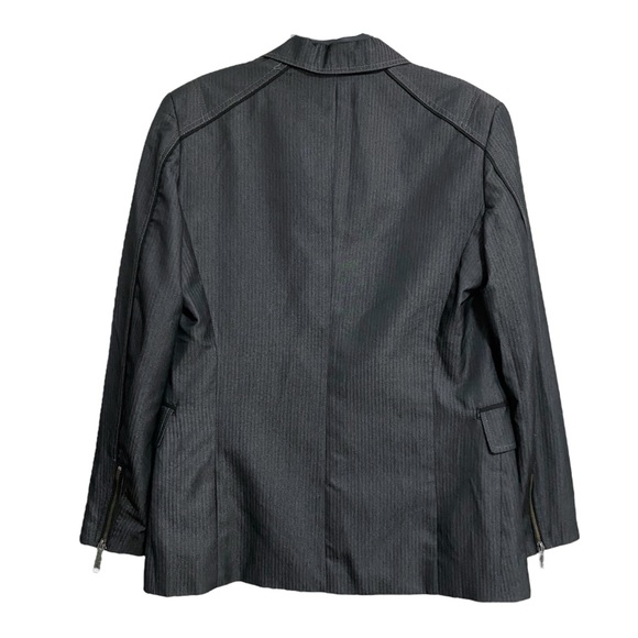 Fox Racing Deluxe Pinstripe Charcoal Gray Blazer Jacket Men's Punk Skater Sz S - Picture 9 of 14